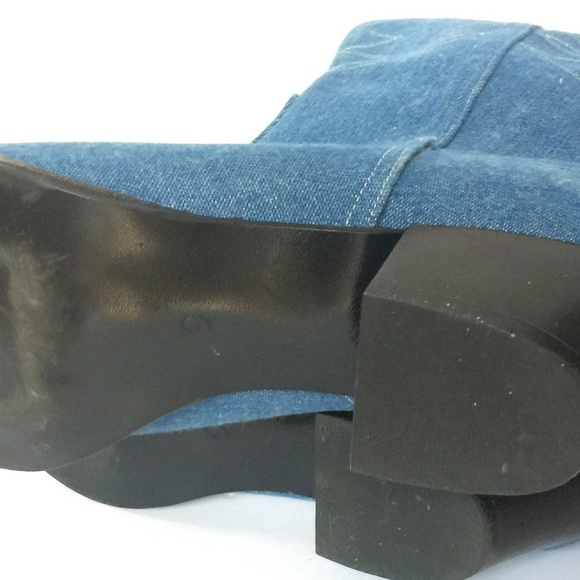 Chambray Denim Jean Western Cowboy Boots Sz 6 - Picture 6 of 6